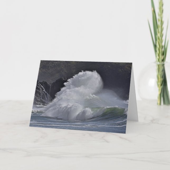 Epic Waves at Cape Disappointment, WA Card (Front)