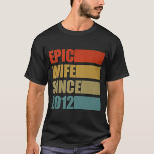 Epic Wife Since 2012 Vintage 9th Wedding Anniversa T-Shirt
