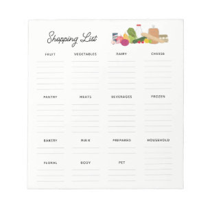 Épicerie Liste modifiable Articles Petit Bloc-note