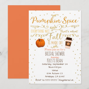 Épices citrouilles et tout Nice automne Invitation