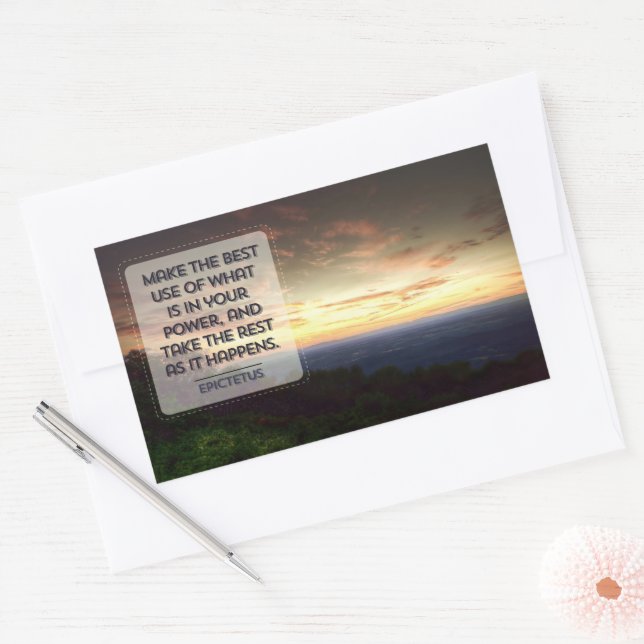 Epictetus Inspirational Quote "Best use" Sticker (Envelope)