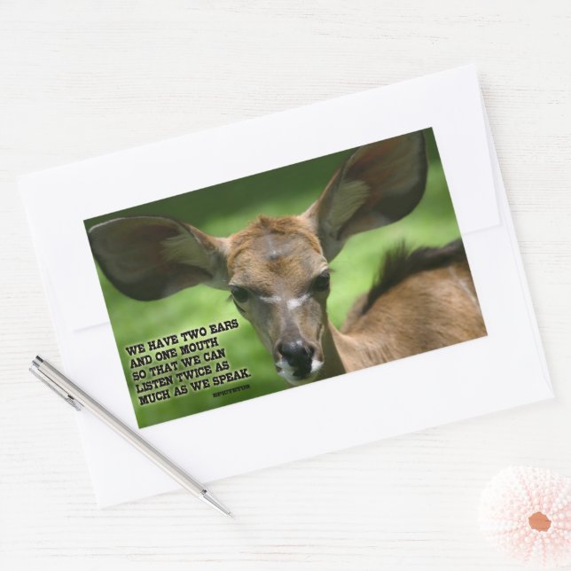 Epictetus Inspirational Quote "Listen" Sticker (Envelope)