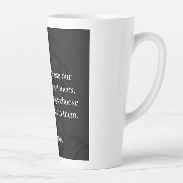 Epictetus's Wisdom: Empowerment through Response Latte Mug (Right)