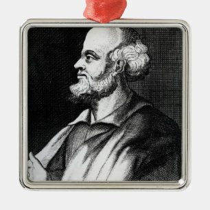 Epicurus, engraved by Johann Fredrich Schmidt Metal Ornament