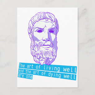 epicurus the art of living postcard
