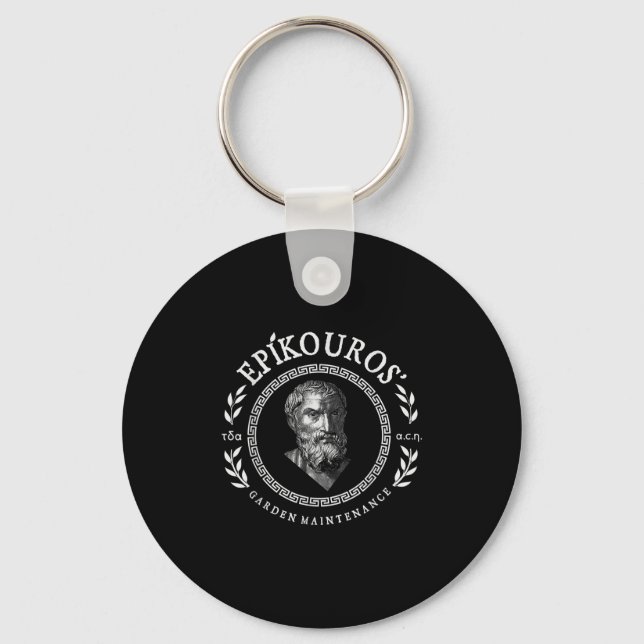 Epikouros Garden Maintenance Greek Epicurus Philos Keychain (Front)