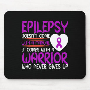 Epilepsy A Warrior Who Never Gives Up Purple Ribbo Mouse Pad