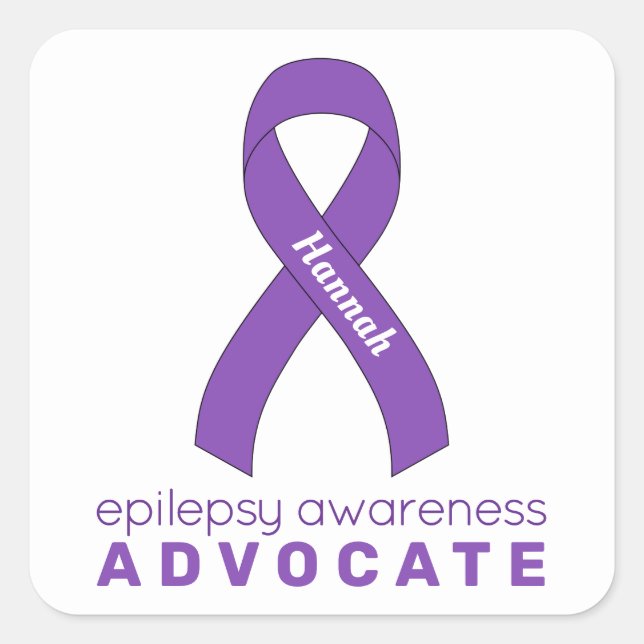 Epilepsy Advocate White Square Sticker (Front)