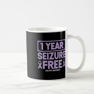 Epilepsy Awareness 1 Year Seizure Free Ribbon 2  Coffee Mug