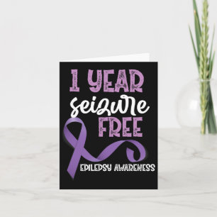 Epilepsy Awareness 1 Year Seizure Free Ribbon Card