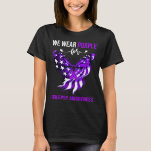 Epilepsy Awareness 4th July Purple Butterfly T-Shirt