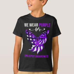Epilepsy Awareness 4th July Purple Butterfly T-Shirt