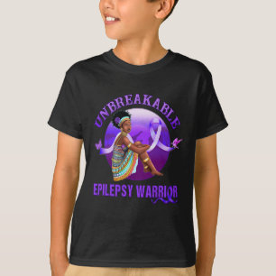 Epilepsy Awareness Black Women Unbreakable Warrior T-Shirt