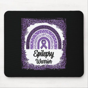 Epilepsy Awareness Bleached Rainbow Leopard Purple Mouse Pad