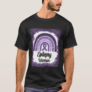 Epilepsy Awareness Bleached Rainbow Leopard Purple T-Shirt