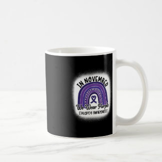 Epilepsy Awareness Bleached Rainbow Purple Ribbon Coffee Mug
