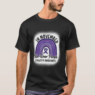 Epilepsy Awareness Bleached Rainbow Purple Ribbon T-Shirt