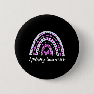 Epilepsy Awareness Boho Rainbow 2 Inch Round Button