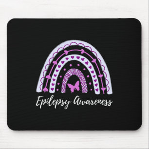 Epilepsy Awareness Boho Rainbow Mouse Pad