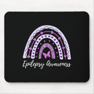 Epilepsy Awareness Boho Rainbow  Mouse Pad