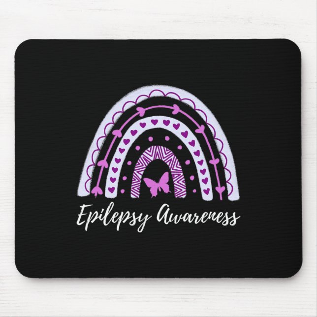 Epilepsy Awareness Boho Rainbow  Mouse Pad (Front)