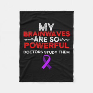 Epilepsy Awareness Brain Waves Epileptic Warrior S Fleece Blanket