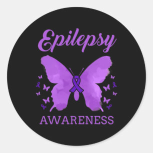 Epilepsy Awareness Butterflies Epilepsy  Classic Round Sticker