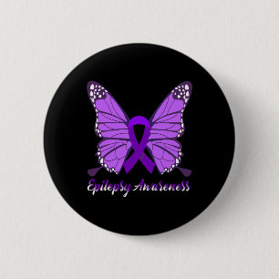 Epilepsy Awareness Butterfly Purple Ribbon Epileps 2 Inch Round Button