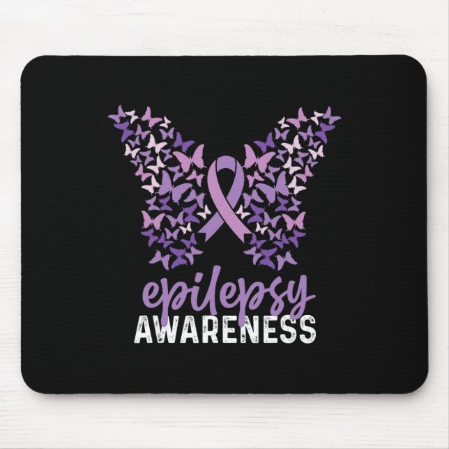 Epilepsy Awareness Butterfly Ribbon 1  Mouse Pad (Front)
