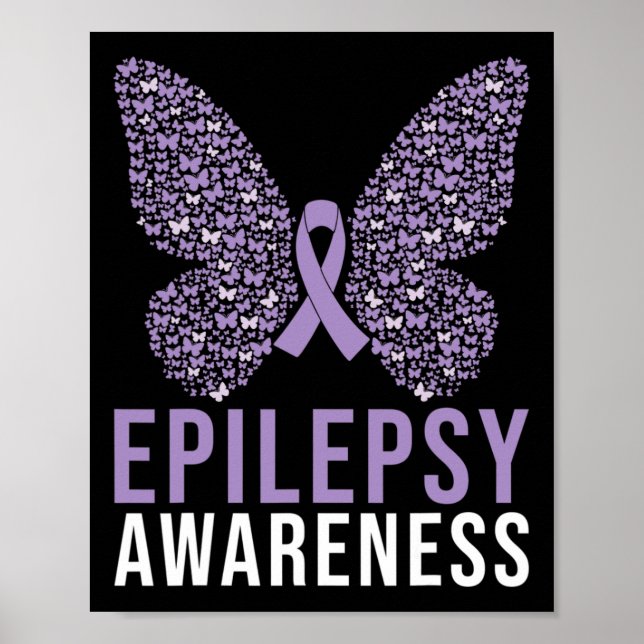 Epilepsy Awareness Butterfly Ribbon  Poster (Front)