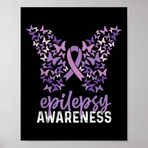 Epilepsy Awareness Butterfly Ribbon  Poster