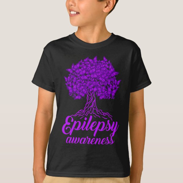 Epilepsy Awareness Butterfly  T-Shirt (Front)