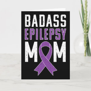 Epilepsy Awareness Byd Epilepsy Mom Purple Ribbon  Card