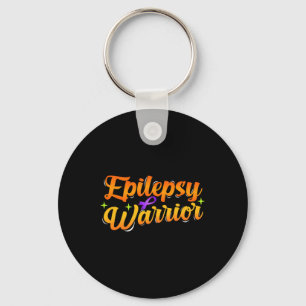 Epilepsy Awareness Care Usa Epileptic Warrior Surv Keychain