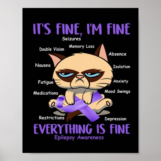 Epilepsy Awareness Cat Your Battle Is My Battle Gi Poster (Front)
