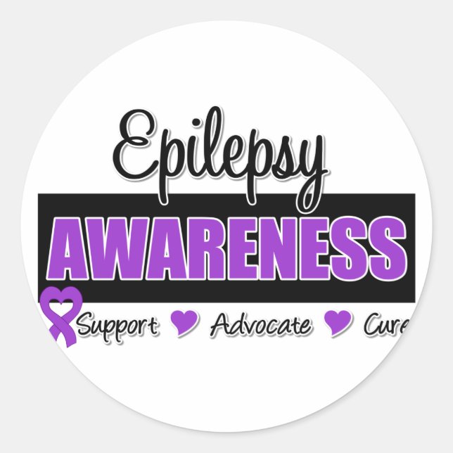Epilepsy Awareness Classic Round Sticker (Front)