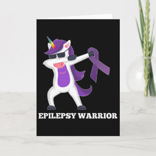 Epilepsy Awareness Dabbing Unicorn Warrior Purple  Card