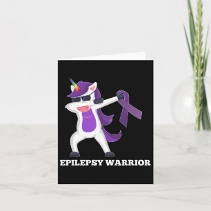 Epilepsy Awareness Dabbing Unicorn Warrior Purple  Card