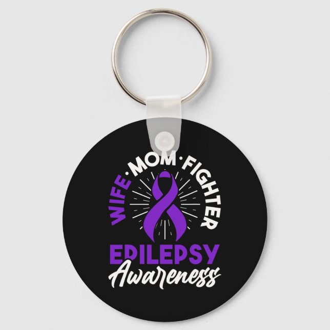 Epilepsy Awareness Disease Fun Epileptic Warrior S Keychain (Front)