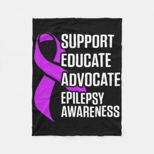 Epilepsy Awareness Educate Epileptic Warrior Survi Fleece Blanket