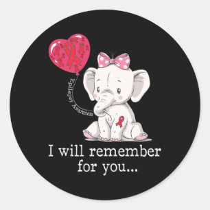 Epilepsy Awareness Elephant  Classic Round Sticker