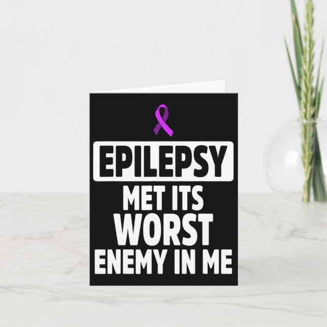 Epilepsy Awareness Enemy Epileptic Warrior Survivo Card (Front)
