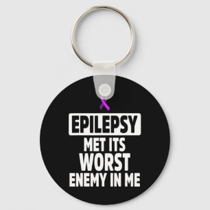 Epilepsy Awareness Enemy Epileptic Warrior Survivo Keychain