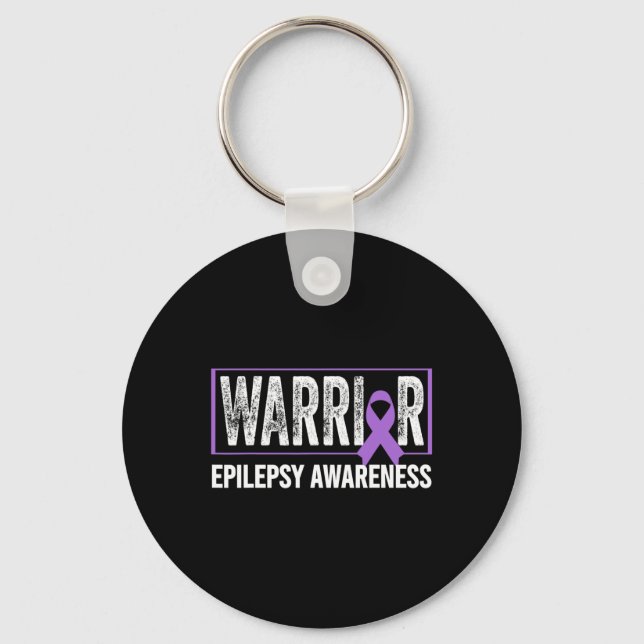 Epilepsy Awareness - Epilepsy Awareness Warrior  Keychain (Front)