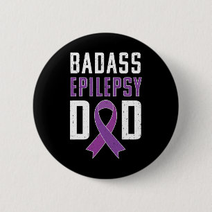 Epilepsy Awareness Epilepsy Dad Purple Ribbon 2 Inch Round Button
