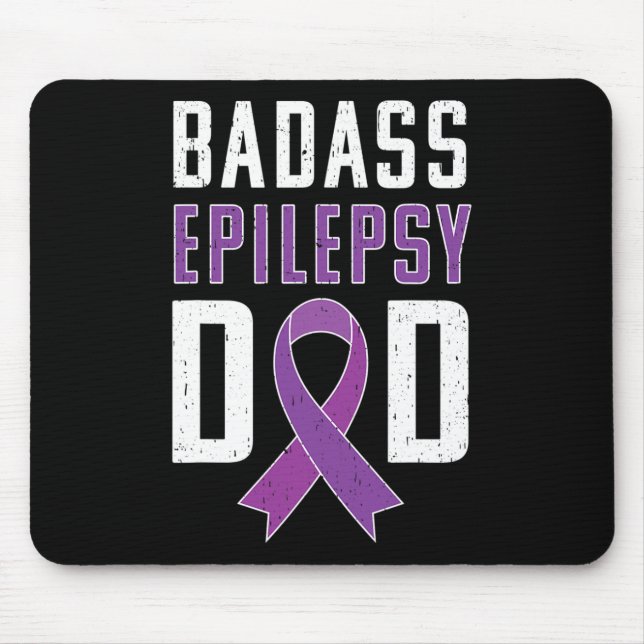 Epilepsy Awareness Epilepsy Dad Purple Ribbon  Mouse Pad (Front)