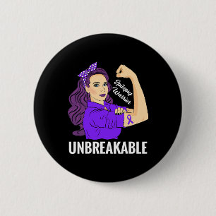 Epilepsy Awareness  Epileptic Purple Ribbon Warrio 2 Inch Round Button