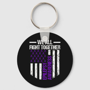 Epilepsy Awareness Epileptic Warrior Survivor 14  Keychain