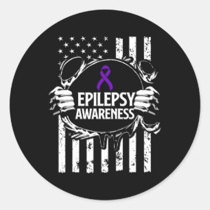 Epilepsy Awareness Epileptic Warrior Survivor 16  Classic Round Sticker