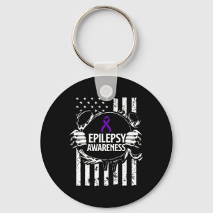 Epilepsy Awareness Epileptic Warrior Survivor 16 Keychain